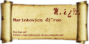 Marinkovics Áron névjegykártya