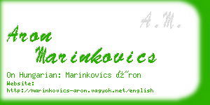 aron marinkovics business card